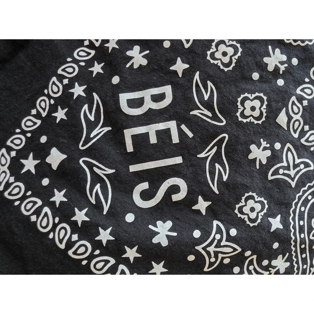 Béis Stagecoach Bandana Black White Unisex Scarf Neck Western 20x20